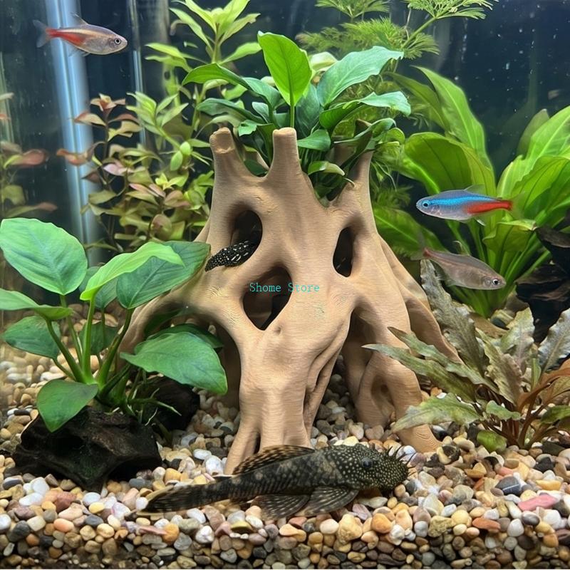 Cueva raíz Natural, escondites - Aquarium Plant Guide reseña y precio