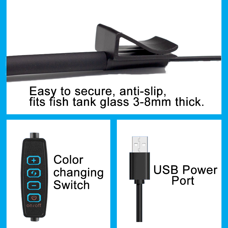 Lámpara LED USB para acuario,  - Aquarium Plant Order reseña y precio