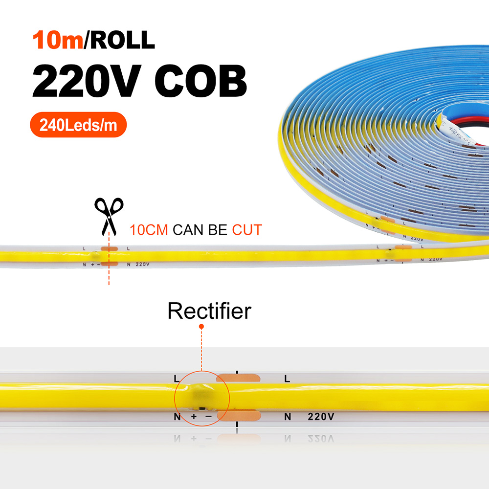 Tira de luces LED COB de 220V, - Ludwigia Super Red reseña y precio