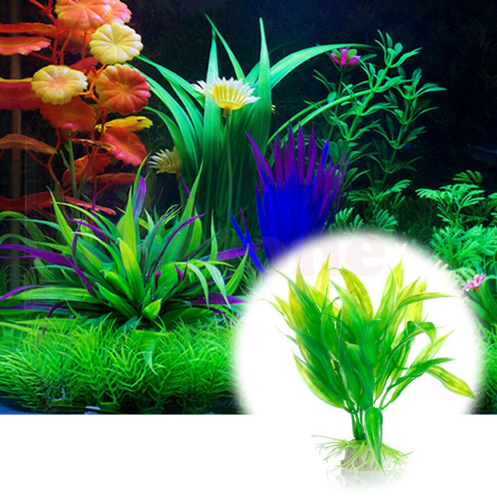 Plantas artificiales de decora - Aquarium Plant Grass reseña y precio