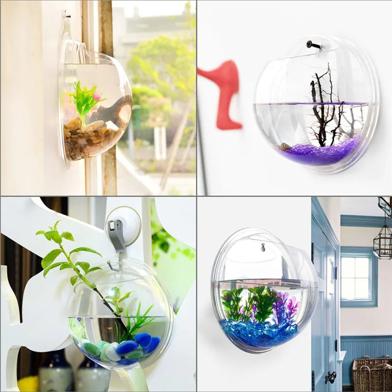 Acuario de pared colgante de a - Aquarium Plant Grass reseña y precio